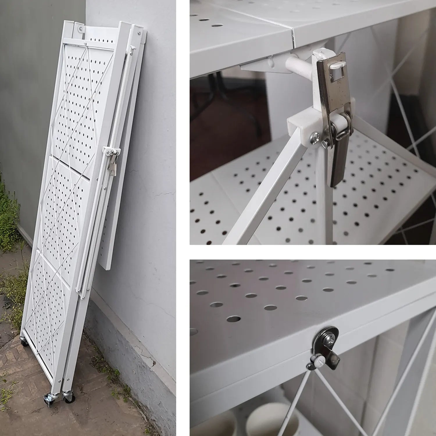 Estante Metálico Plegable de 4 Niveles